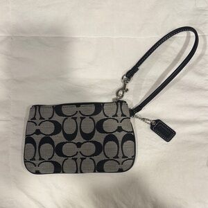 Coach Signature Black and Gray Wristlet